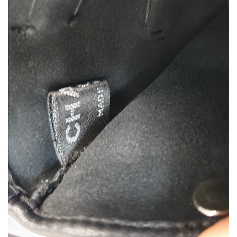 NWOB CHANEL Lambskin Black CC Logo Bow Fingerless Gloves Mittens -7.5 - Picture 5 of 6